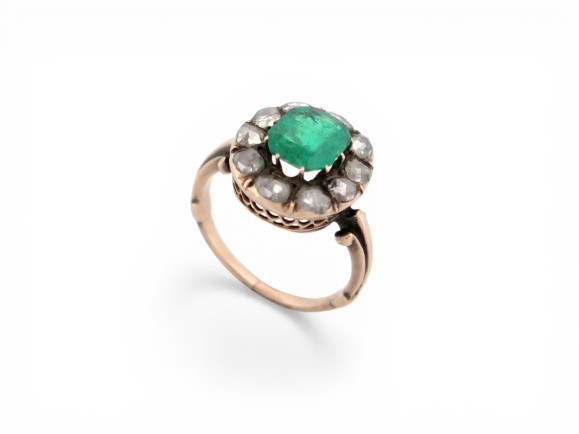  bague t50 sertie d'une emeraude 1ct 10