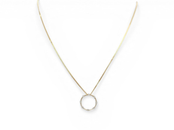 pendentif en or jaune 18k 8 diamants brillants