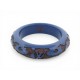 NEUF BRACELET LOUIS VUITTON LEO MONOGRAM BANGLE LOGO LV EN BOIS LAQUE BLEU 435€