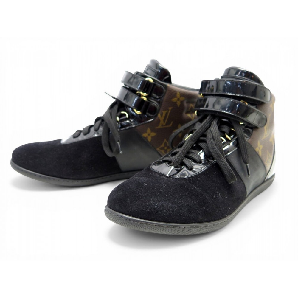 CHAUSSURES LOUIS VUITTON MOVE UP 38 EN CUIR TOILE MONOGRAM BASKETS SNEAKERS 690€