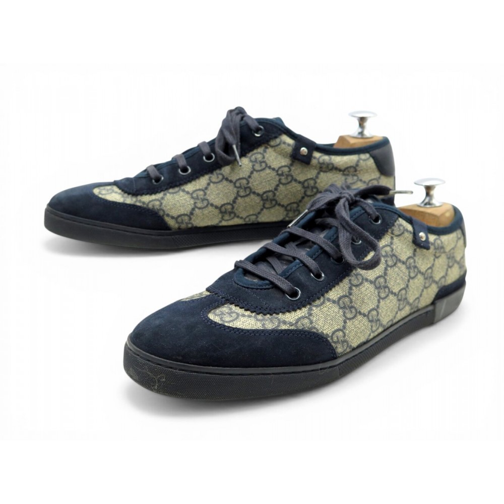 CHAUSSURES GUCCI BASKETS 246338 EN TOILE MONOGRAMME SUPREME 39.5 SNEAKERS 750€