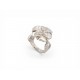BAGUE CHANEL FLEURS CAMELIA EN OR BLANC GRIS 18K 10GR MAZLO FLOWER GOLD RING