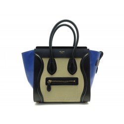SAC A MAIN CELINE LUGGAGE MICRO EN CUIR TRICOLORE LEATHER HAND BAG PURSE 2600€