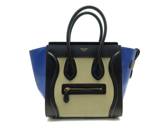 sac a main celine luggage micro en cuir tricolore