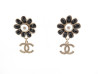  boucles d'oreilles chanel fleur logo cc metal