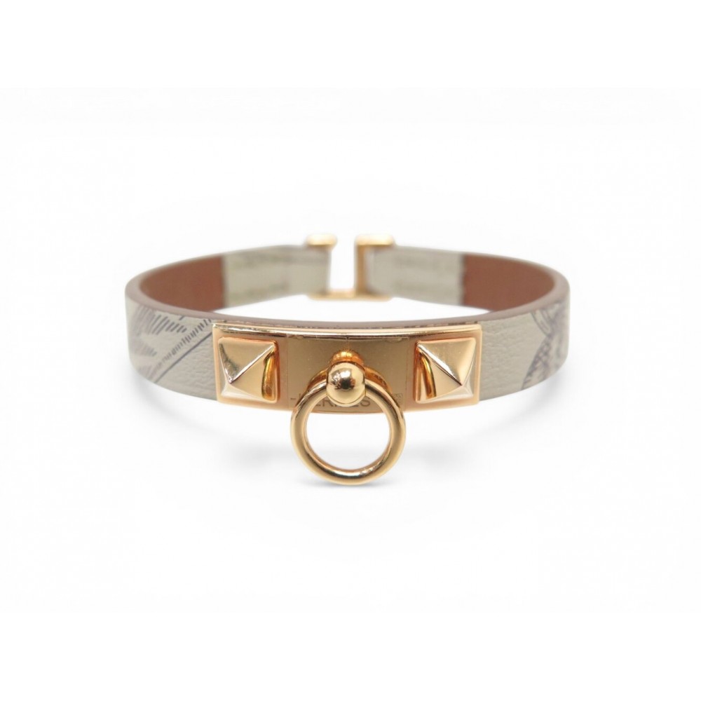 NEUF BRACELET HERMES RIVALE MINI DELLA CAVALLERIA H500132FD EN CUIR BANGLE 515€