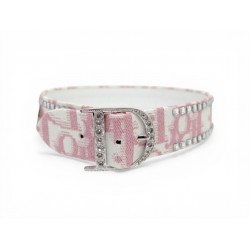 COLLIER CHRISTIAN DIOR CHOCKER JOHN GALLIANO TOILE OBLIQUE ROSE STRASS NECKLACE