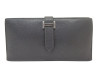 portefeuille hermes bearn en cuir chevre mysore gris
