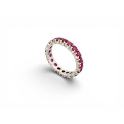 bague americaine pavage complet 20 rubis 1.4ct t49 or