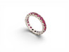 bague americaine pavage complet 20 rubis 1.4ct en or