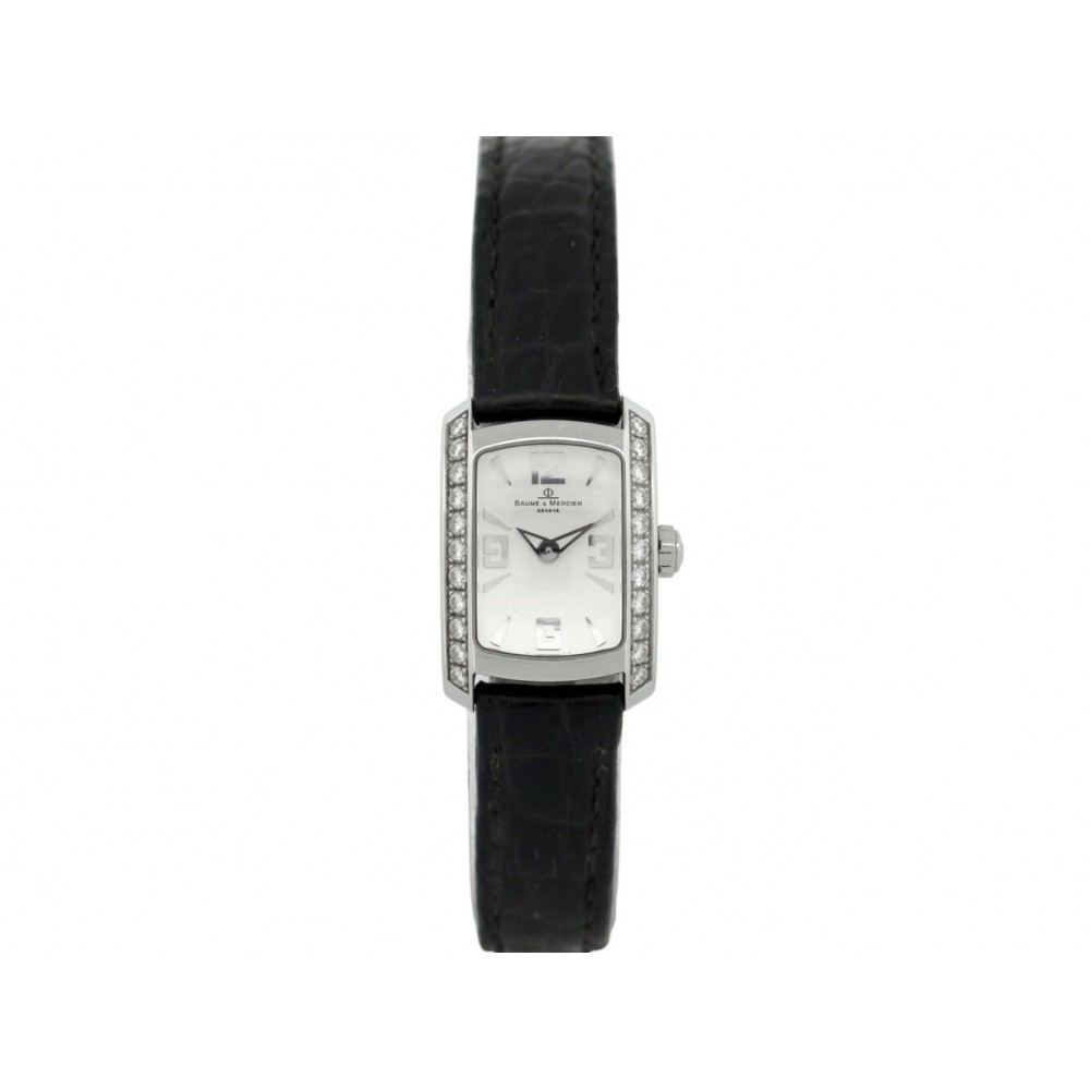 MONTRE BAUME ET MERCIER HAMPTON 65363 ACIER ET DIAMANTS 26MM QUARTZ WATCH 3000€
