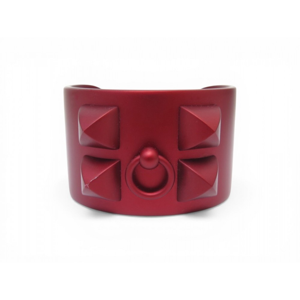 NEUF BRACELET HERMES MANCHETTE COLLIER DE CHIEN T3 16CM SUNSET ROUGE BANGLE 630€