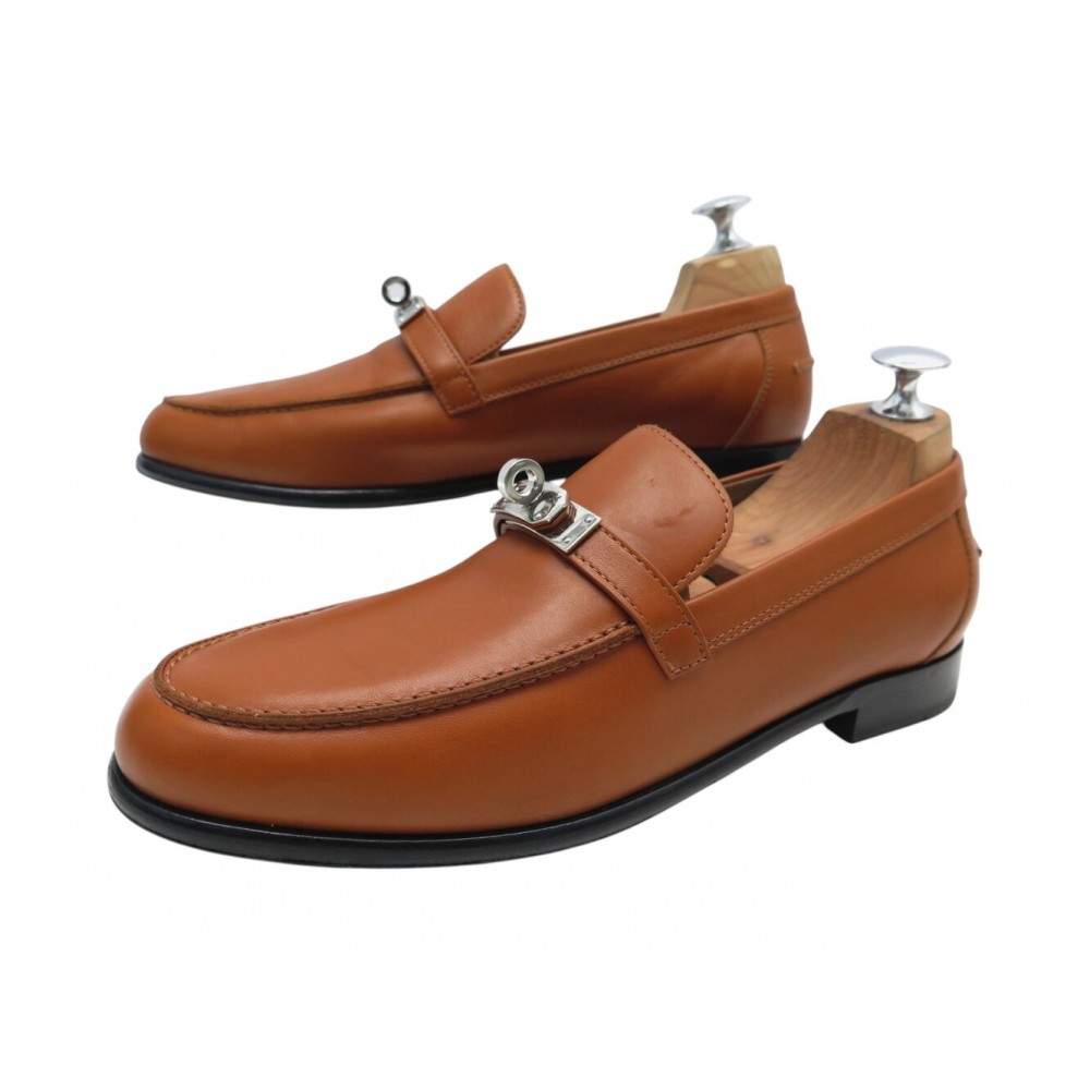 CHAUSSURES HERMES MOCASSINS DESTIN BOUCLE KELLY 40 CUIR H212114Z LOAFERS 1180€