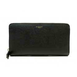 NEUF PORTEFEUILLE GIVENCHY PANDORA EN CUIR GRAINE NOIR PORTE MONNAIE WALLET 490€
