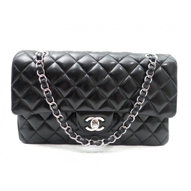 SAC A MAIN CHANEL TIMELESS 2.55 CUIR MATELASSE NOIR 