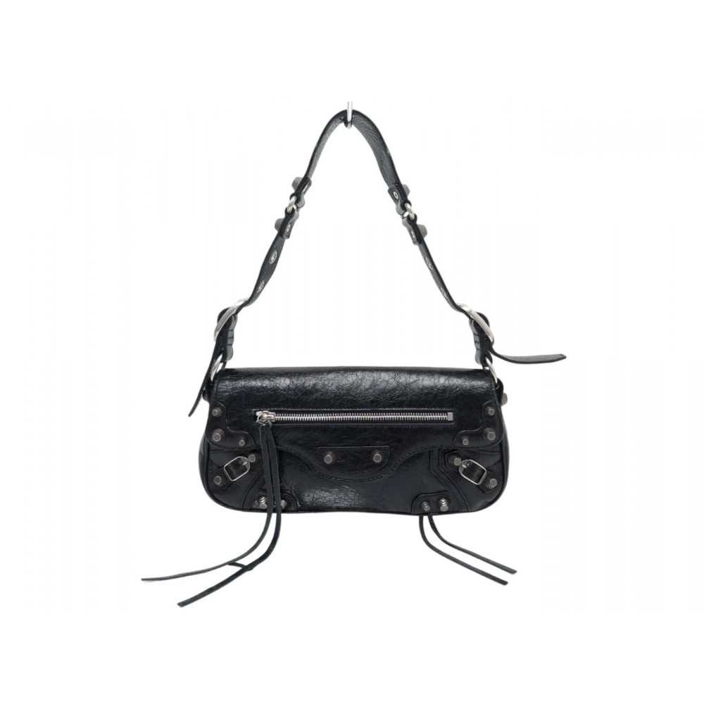 NEUF SAC A MAIN BALENCIAGA 562481 LE CAGOLE SLING PM CUIR NOIR POUCH BAG 1875€