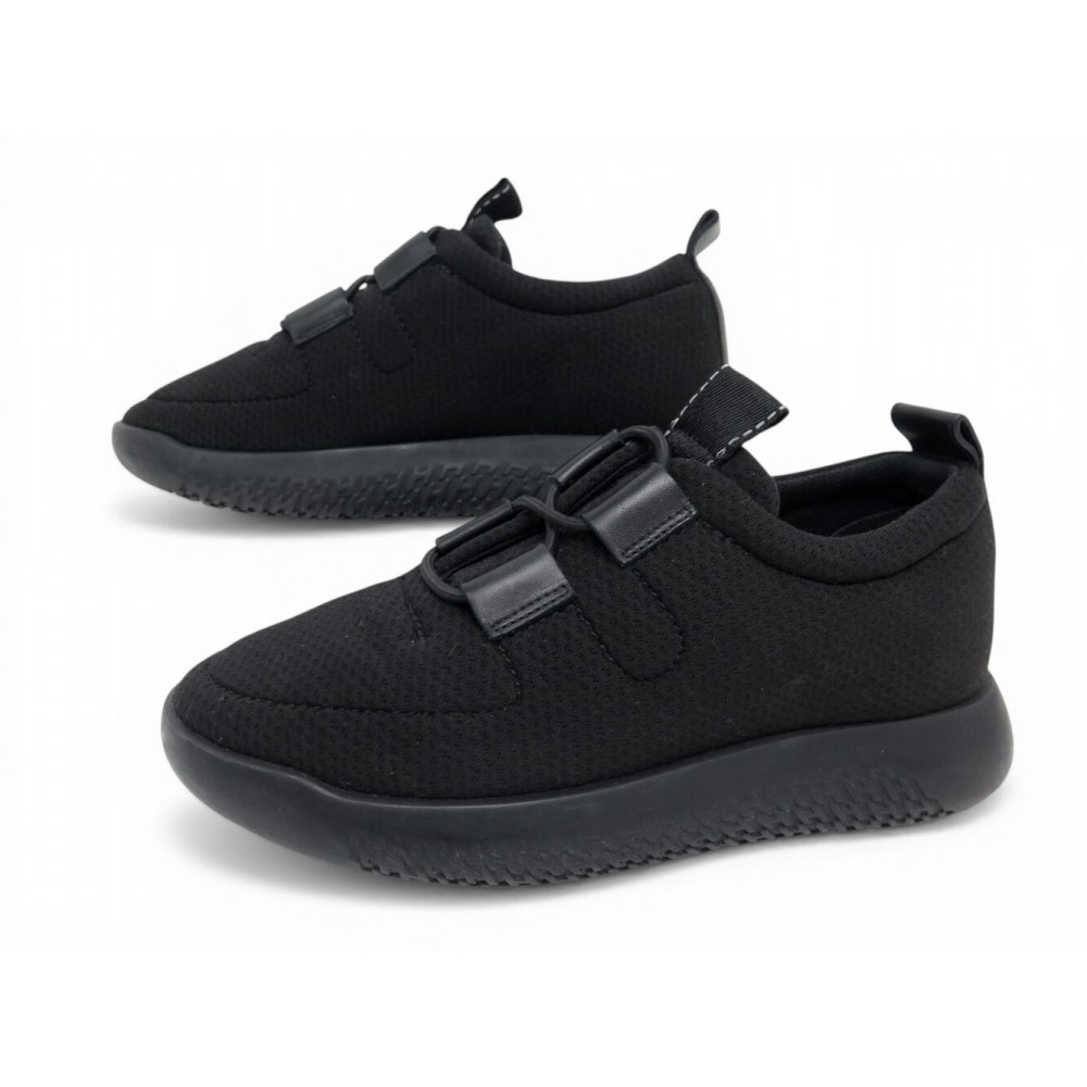CHAUSSURES HERMES TEAM H191131Z BASKETS 35 TISSU NOIR BLACK SNEAKERS SHOES 795€