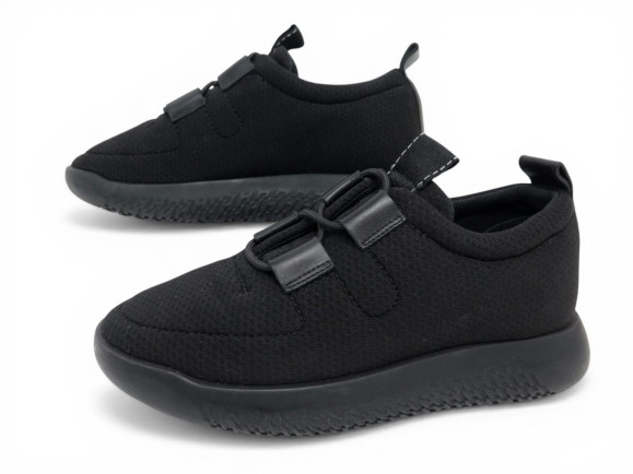 chaussures hermes team h191131z baskets 35 tissu noir
