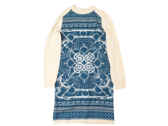  robe hermes twillaine eperons d'or s 34 laine