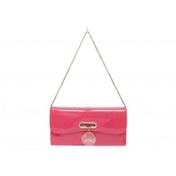 SAC A MAIN CHRISTIAN LOUBOUTIN POCHETTE RIVIERA 3101024 EN CUIR VERNI ROSE 1060€