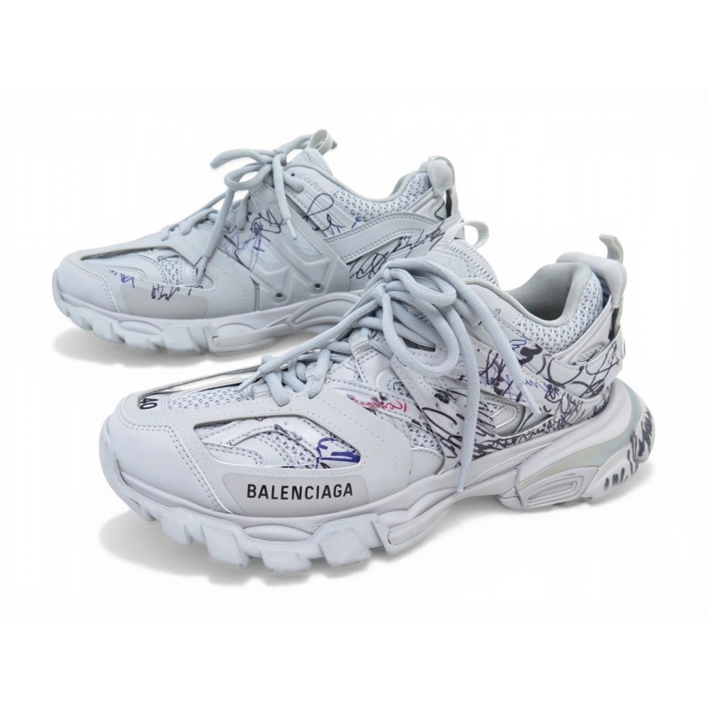 NEUF CHAUSSURES BALENCIAGA TRACK GRAFFITI 542436 40 IT 41 FR GRIS SNEAKERS 950€