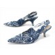 CHAUSSURES DIOR SLINGBACK J'ADIOR KCP464EPFS25W 42 EN TOILE DE JOUY SHOES 1050€