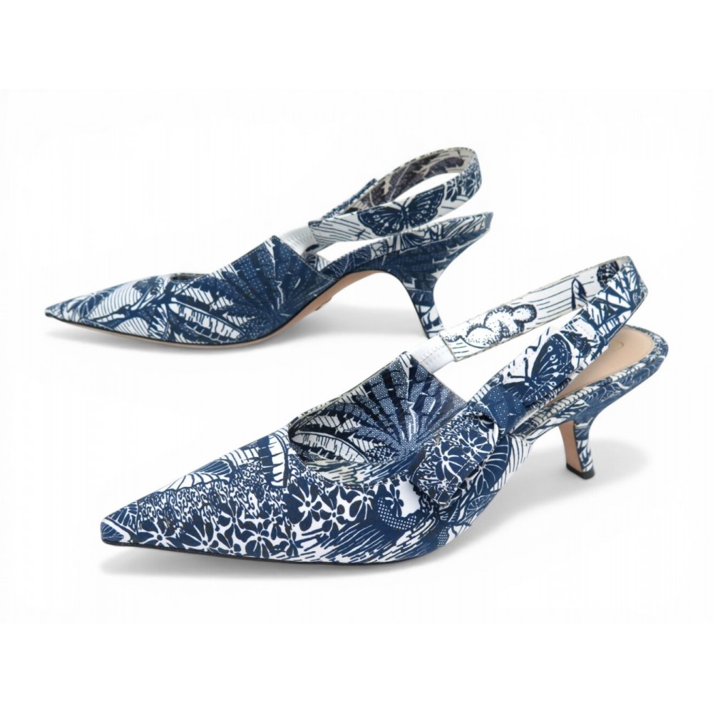 CHAUSSURES DIOR SLINGBACK J'ADIOR KCP464EPFS25W 42 EN TOILE DE JOUY SHOES 1050€