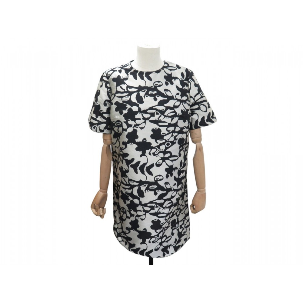ROBE MANCHES COURTES LANVIN 2014 MOTIF FLEURS RW-DR2143-2513 M 40 DRESS 1990€