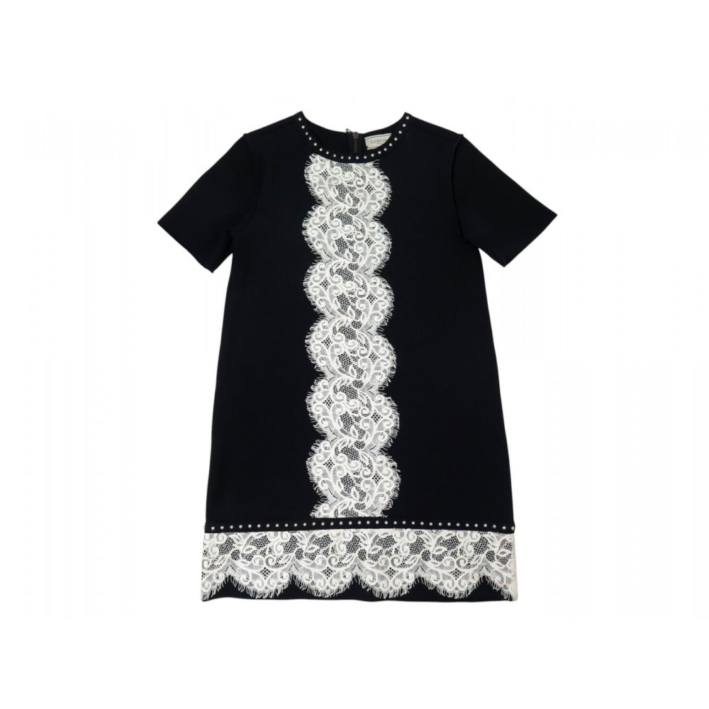 ROBE MANCHES COURTES LANVIN DENTELLES RWDR20592551P16 M 40 NOIR DRESS 1460€