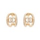 NEUF BOUCLES D'OREILLES CHANEL AB8870 LOGO CC DORE & STRASS 2022 EARRINGS 850€