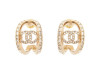  boucles d'oreilles chanel ab8870 logo cc dore
