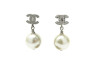  boucles d'oreilles chanel a36138 logo cc perles