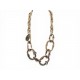 VINTAGE COLLIER LANVIN CHAINE METAL DORE ET STRASS SAUTOIR 88 CM GOLDEN NECKLACE