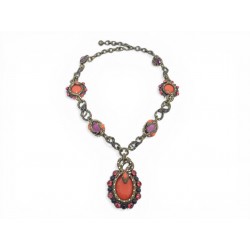 COLLIER LANVIN SAUTOIR SERPENT STRASS PIERRES MULTICOLORES 72CM METAL NECKLACE