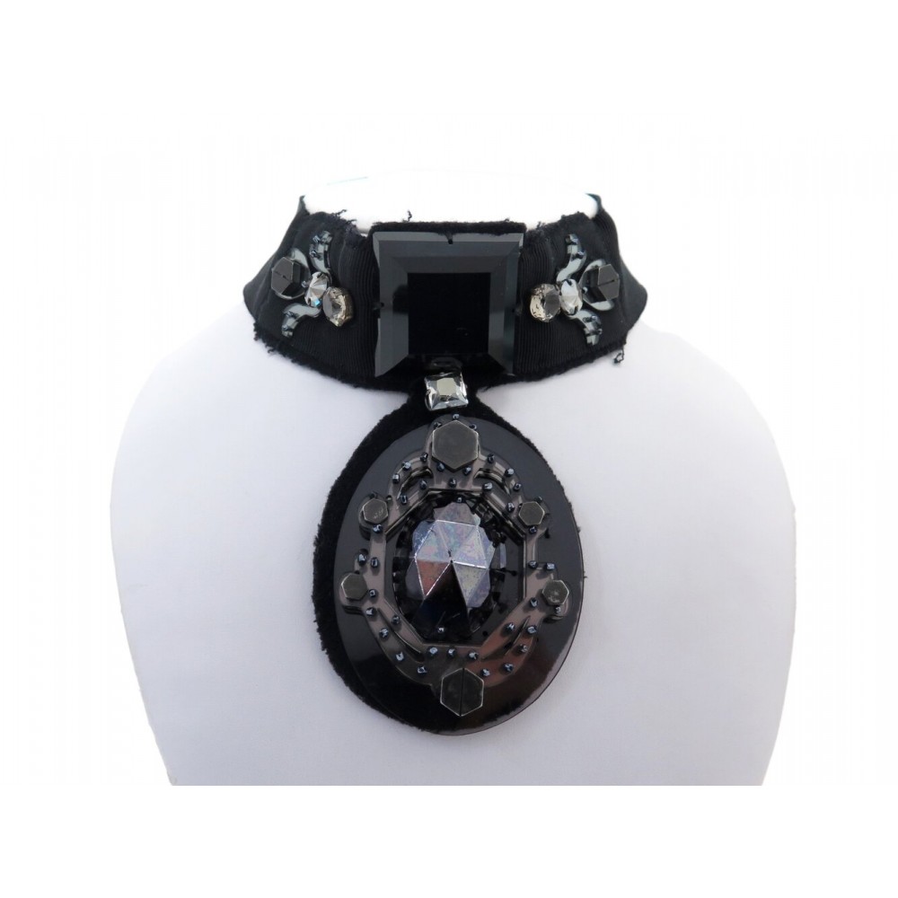 COLLIER LANVIN RAS DU COU PENDENTIF A NOUER LES 10 ANS NOIR ALBER ELBAZ NECKLACE