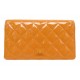 PORTEFEUILLE CHANEL BOY CUIR MATELASSE VERNI ORANGE PORTE MONNAIE WALLET 1450€