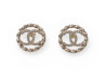 boucles d oreilles chanel logo cc strass aba208