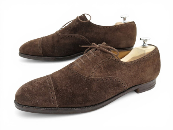 chaussures john lobb seymour 10.5e 44.5 en daim marron