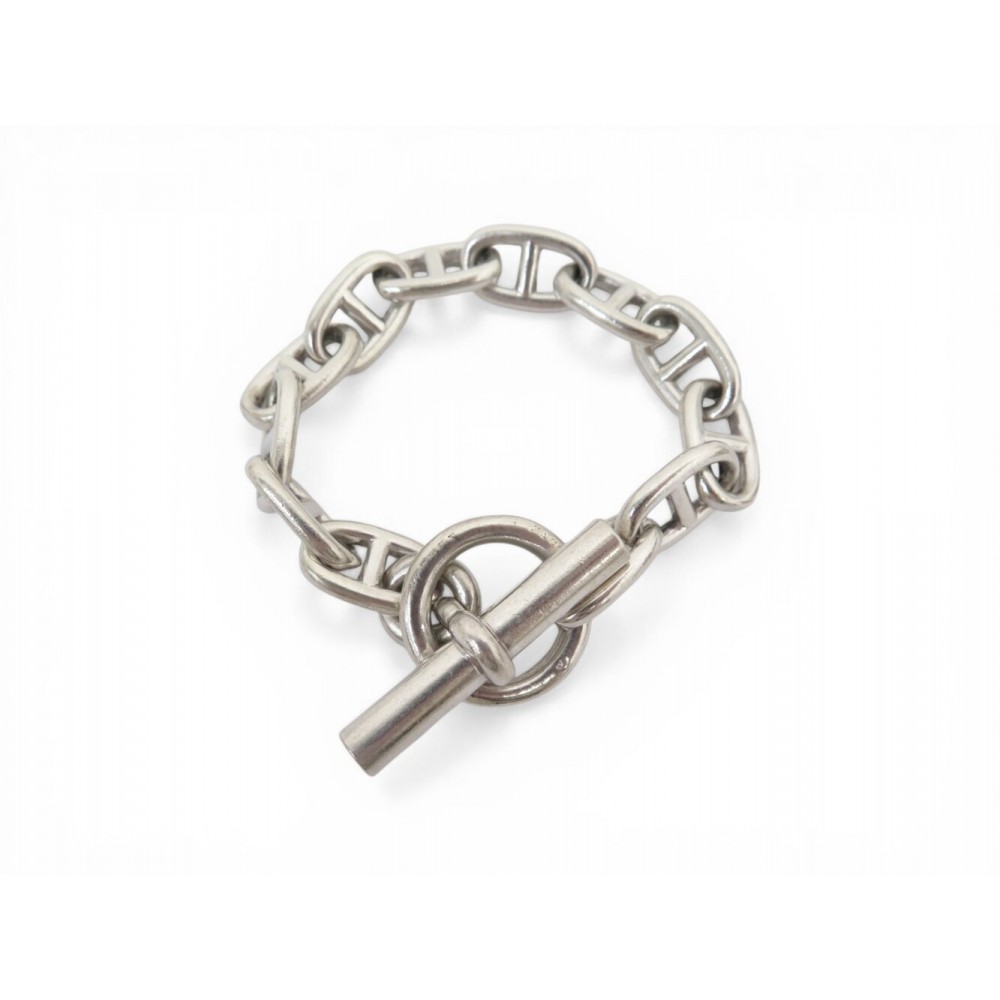 VINTAGE BRACELET HERMES CHAINE D'ANCRE GM GAETAN DE PERCIN ARGENT SILVER BANGLE