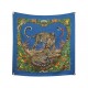FOULARD HERMES JUNGLE LOVE CARRE 90 CM EN SOIE BLEUE DALLET 2000 SILK SCARF 580€