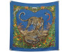 foulard hermes jungle love carre 90 cm en soie bleue