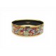 NEUF BRACELET HERMES LES OISEAUX LARGE EN EMAIL IMPRIME BOITE RONDE ENAMEL 590€