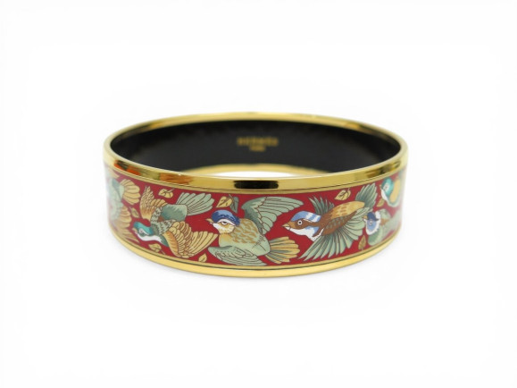 bracelet hermes les oiseaux large en email