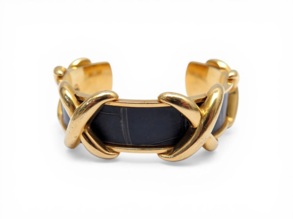  bracelet hermes croisillons plaque or cuir