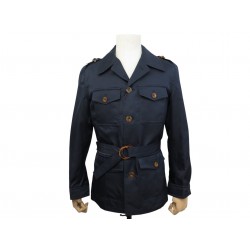 NEUF VESTE LOUIS VUITTON SAHARIENNE BLOUSON 48 M EN SOIE BLEU JACKET COAT 2800€