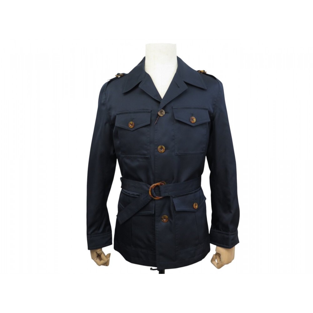 NEUF VESTE LOUIS VUITTON SAHARIENNE BLOUSON 48 M EN SOIE BLEU JACKET COAT 2800€