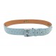 NEUF CEINTURE ZILLI EN CUIR D'AUTRUCHE BLEU T110 BOUCLE ACIER OSTRICH BELT 1180€