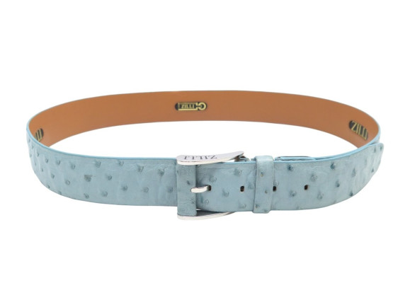  ceinture zilli en cuir d'autruche bleu t110