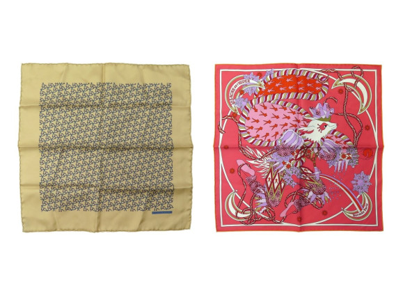 lot 2 foulards hermes gavroche le sacre de l'hiver
