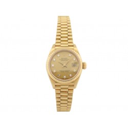 VINTAGE MONTRE ROLEX DATEJUST LADY 69178 PRESIDENT DIAMANTS EN OR 18K AUTO WATCH